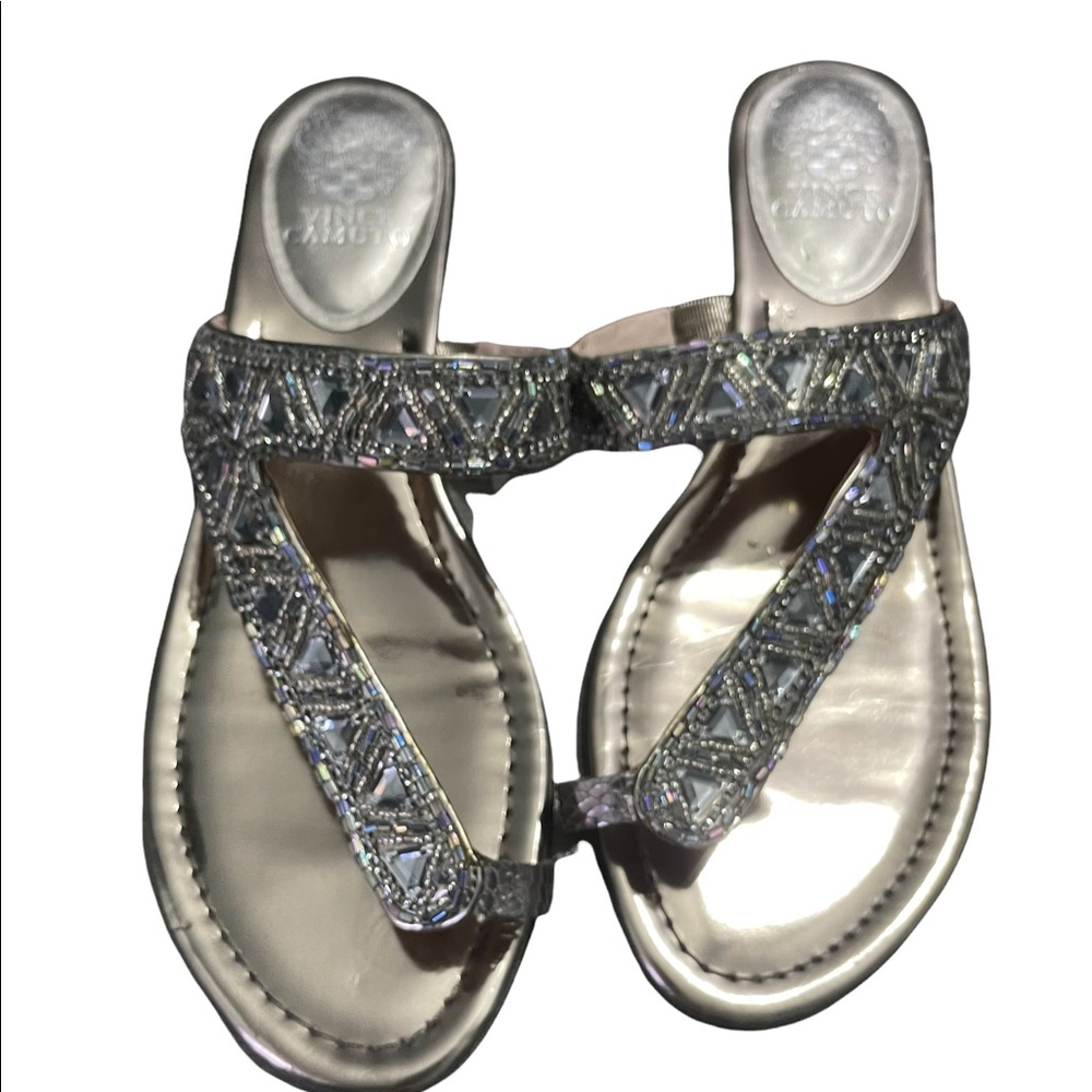 Vince Camuto soft bronze crystal leather sandals size 9.5